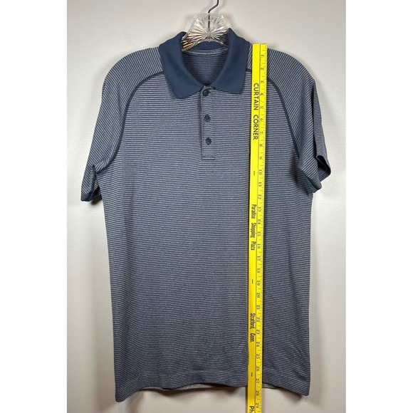 Lululemon Men's Metal Vent Tech Polo Mach Blue / White, Size Small - Picture 6 of 6